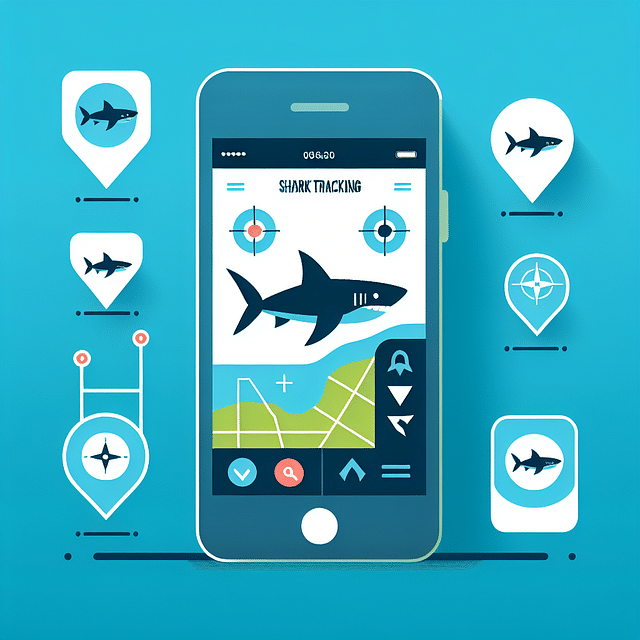 smartphone with shark tracking app on screen