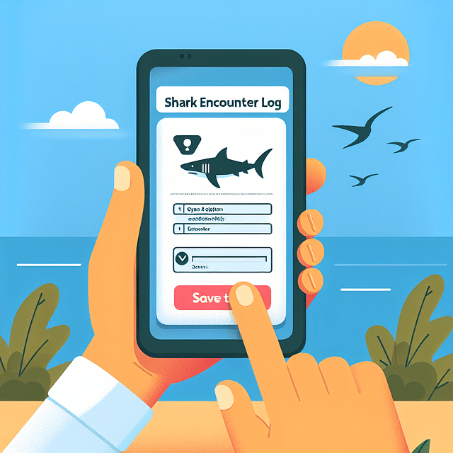 inputting data into a shark encounter log on mobile app