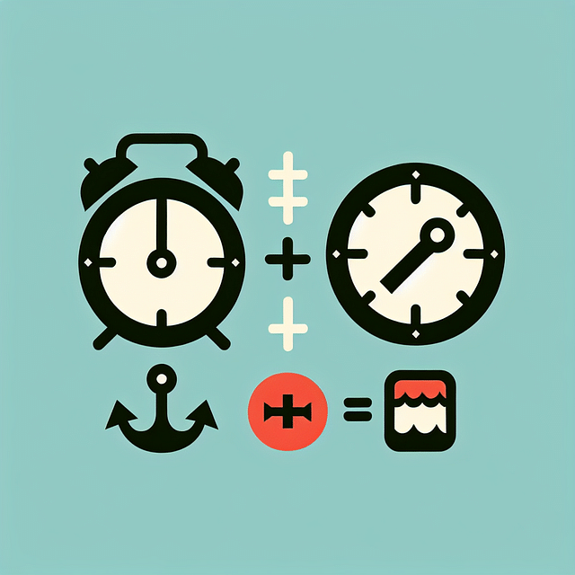 clock and depth gauge representing fishing restrictions