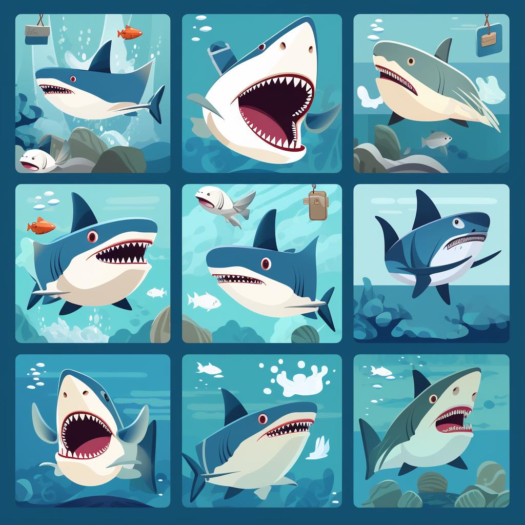 A collage of Shark Week's official social media account pages