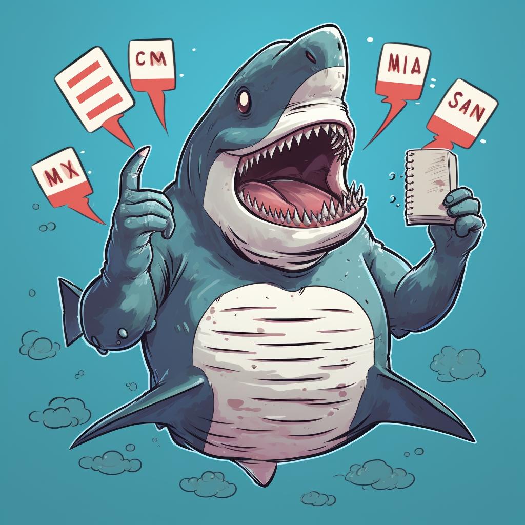 A checklist with various Shark Week shows and celebrity appearances ticked off