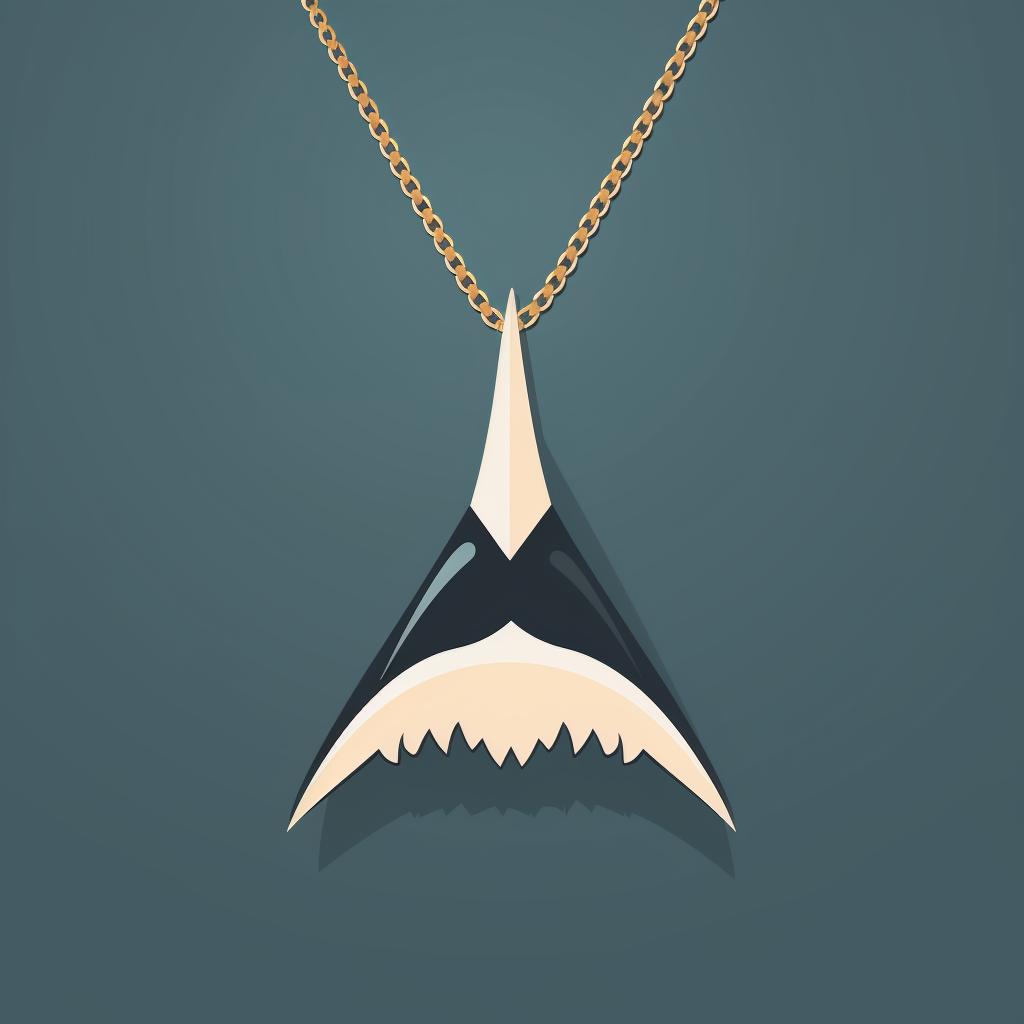 Completed shark tooth necklace